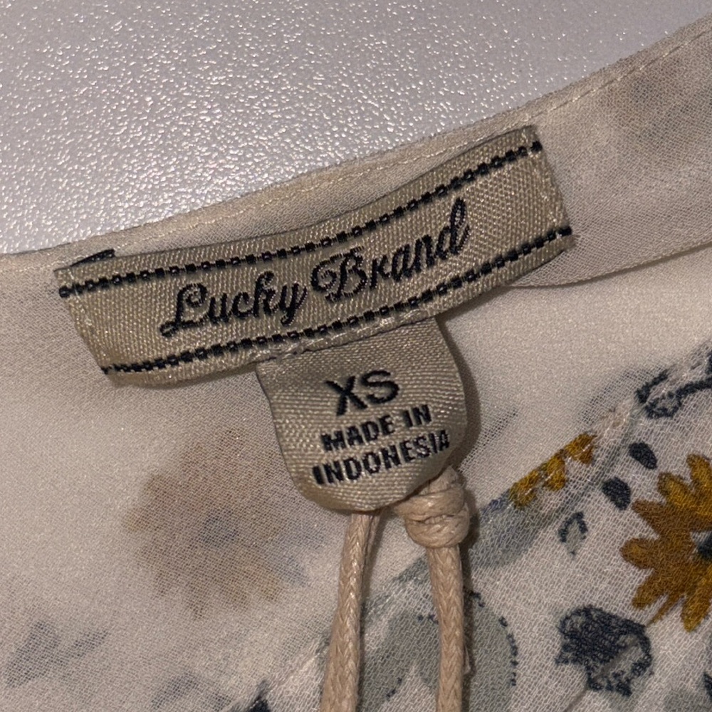 New Lucky Brand Lined Floral Bohemian Maxi Dress w/Pockets Tie Waist Size: XS - Picture 5 of 11